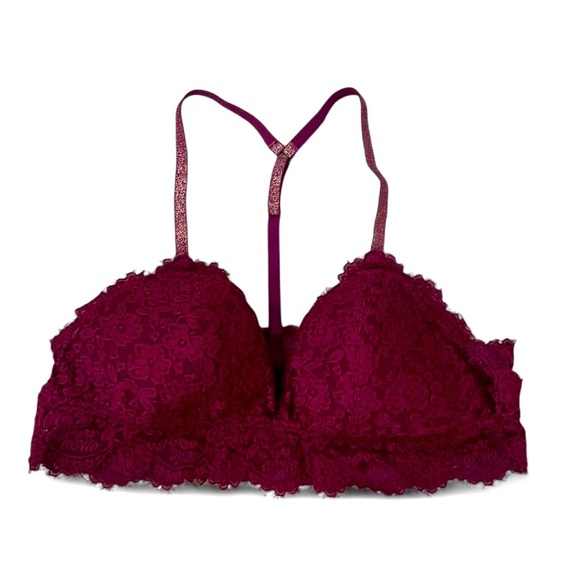 Aerie Elegant Lace Bralette in Rich Burgundy - Picture 1 of 3